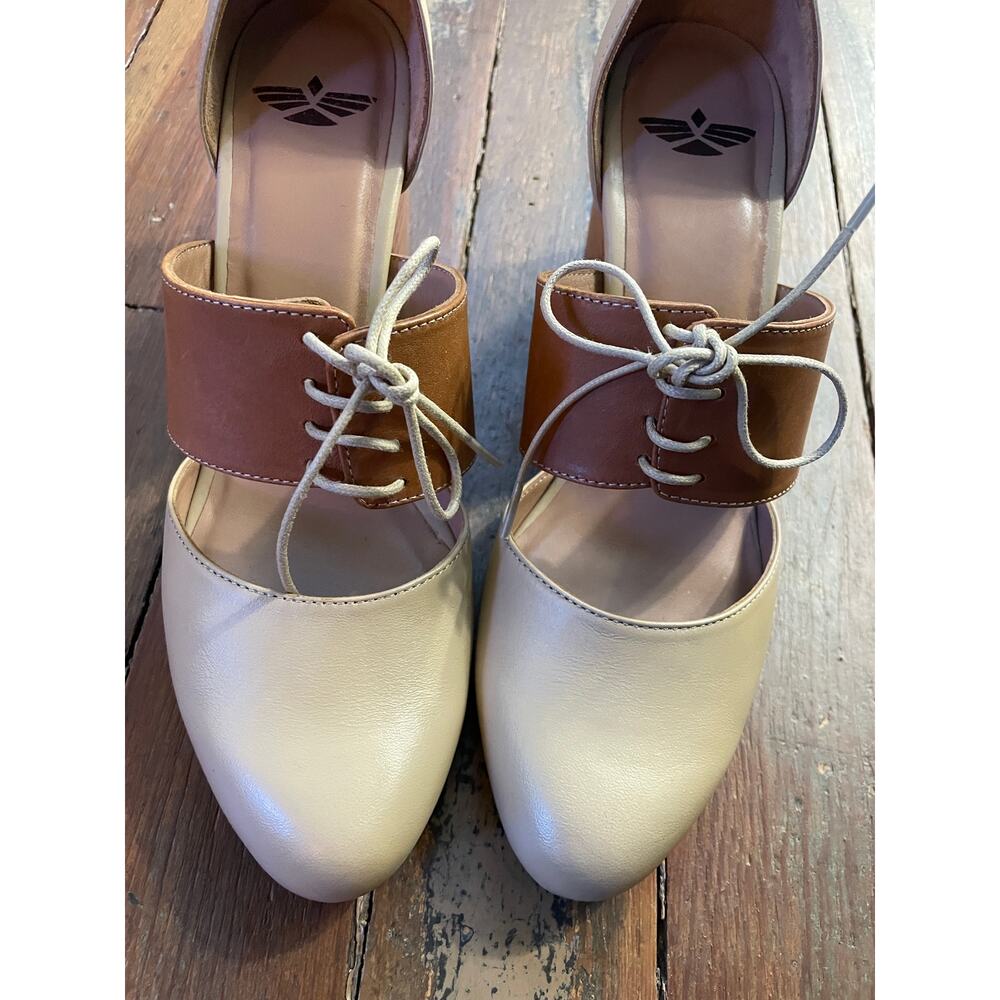Fortress of Inca Ellie Leather Block Heel Lace Up Shoes Women 39 US 8.5 9 - Picture 7 of 13